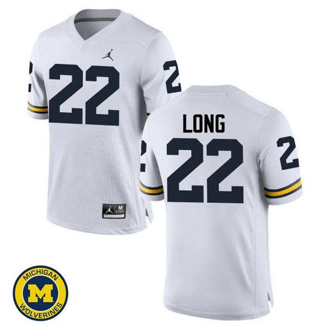 Men's Michigan Wolverines #22 David Long White College Stitched Football Jersey Men's Michigan Wolverines #22 David Long White College Stitched Football Jersey
